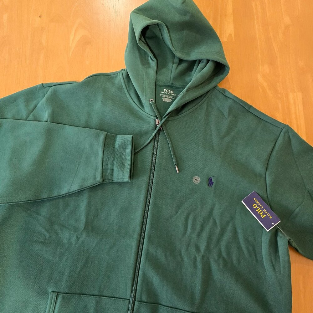 Polo Ralph Lauren Big & Tall Full Zip Hoodie Green Pony Logo MSRP $148 3XLT NWT